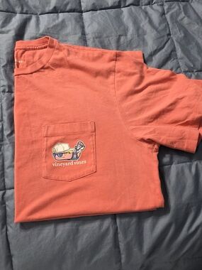Vineyard Vines Coral Pocket Tee with Sunglasses Graphic